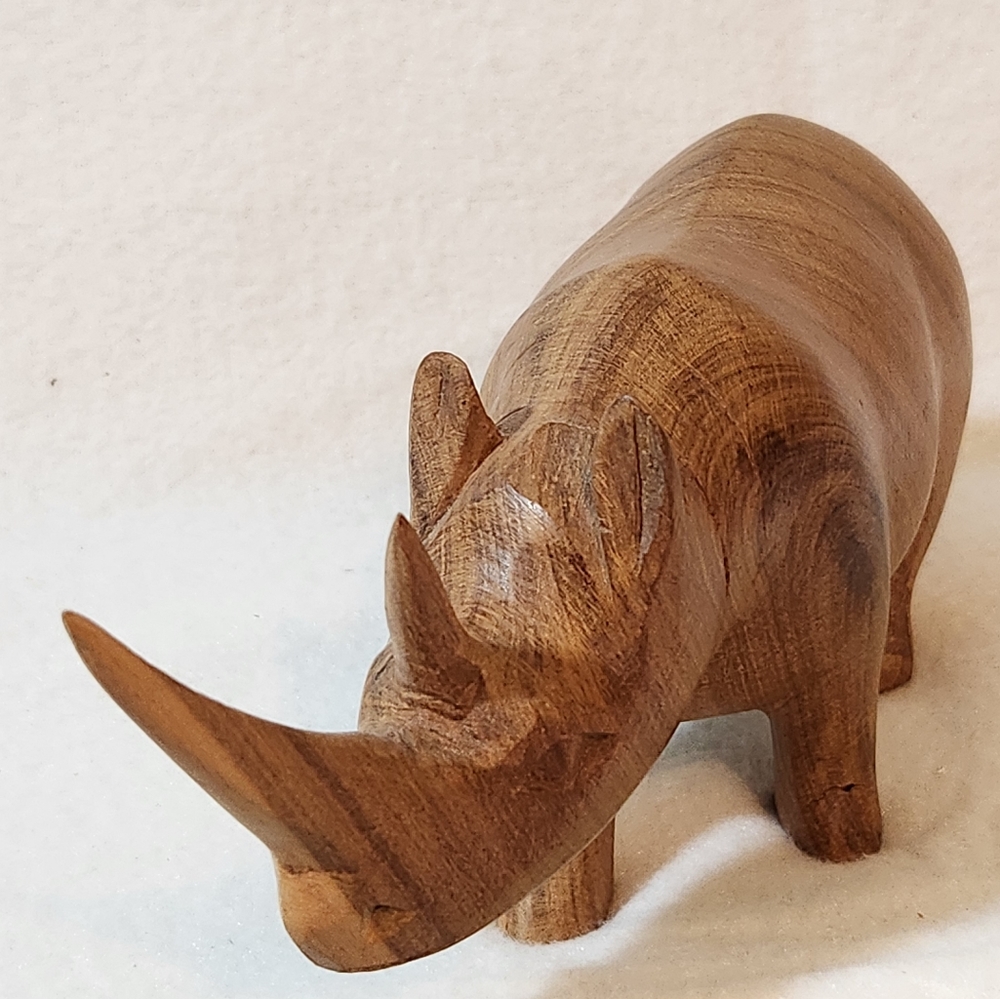 Hand‎ Carved Rinoceros Teak Wood - Picture 10 of 12